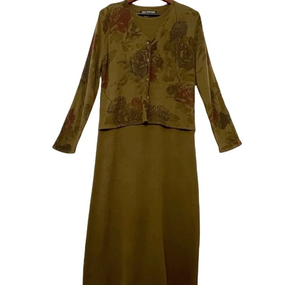 Nina Leonard vintage 80’s built in blazer wool blend knit dress L - Picture 9 of 11